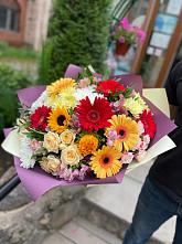 Букет цветов из:  Герберы, Ромашки, Хризантемы, Розы и Подсолнухи #REPLACE_PRED# Владимире